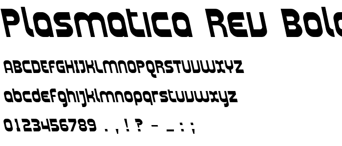 Plasmatica Rev Bold Italic font